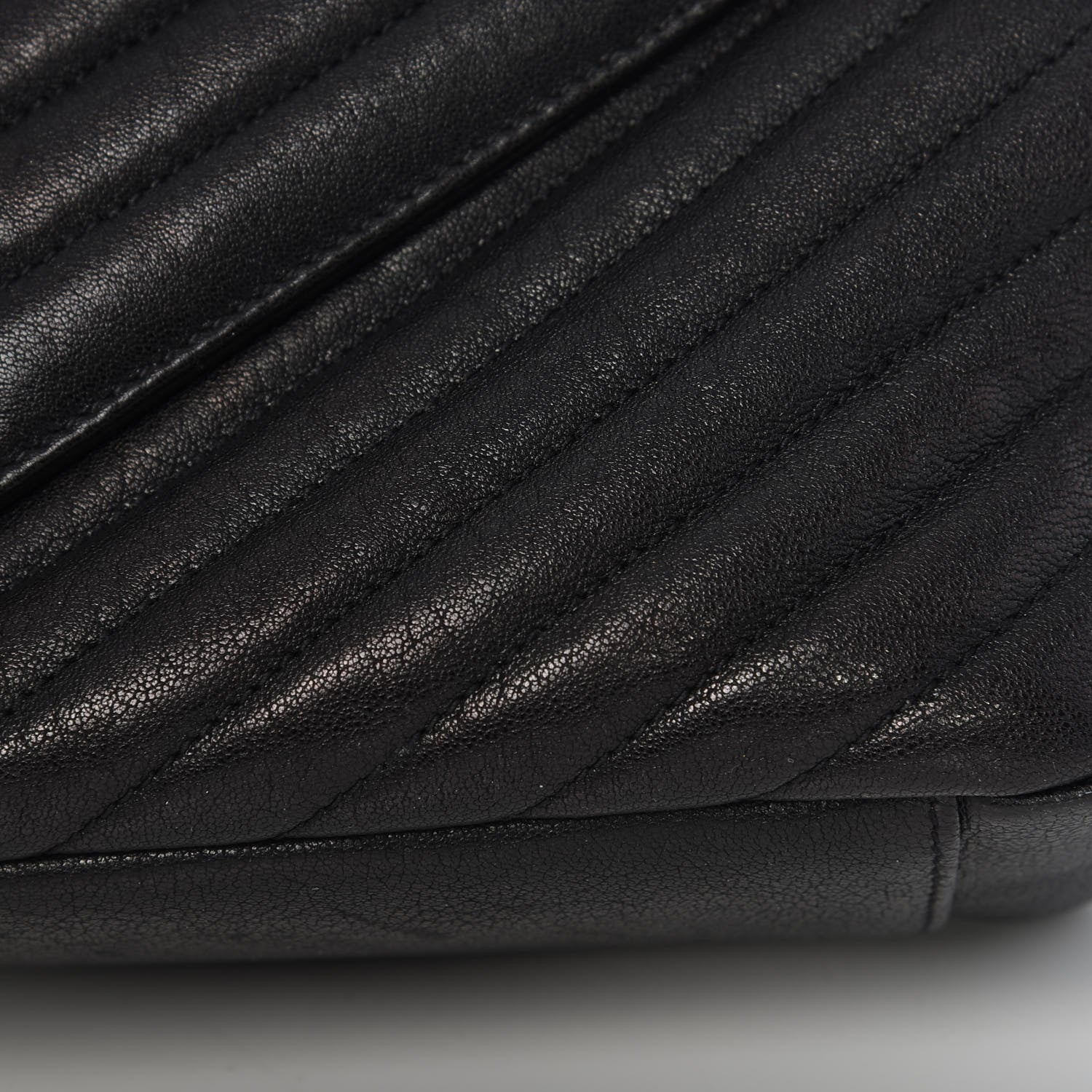 Saint Laurent Sheepskin Matelasse Chevron Monogram Large College Satchel Black 12 of 13
