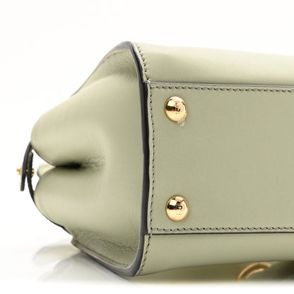 Fendi Vitello Seta Canvas FF Embroidered Mini Peekaboo Iconic Satchel Green Tea 8 of 9
