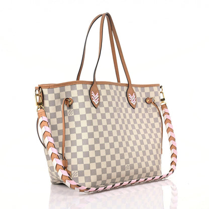 Louis Vuitton Damier Azur Braided Neverfull MM Orange 3 of 27