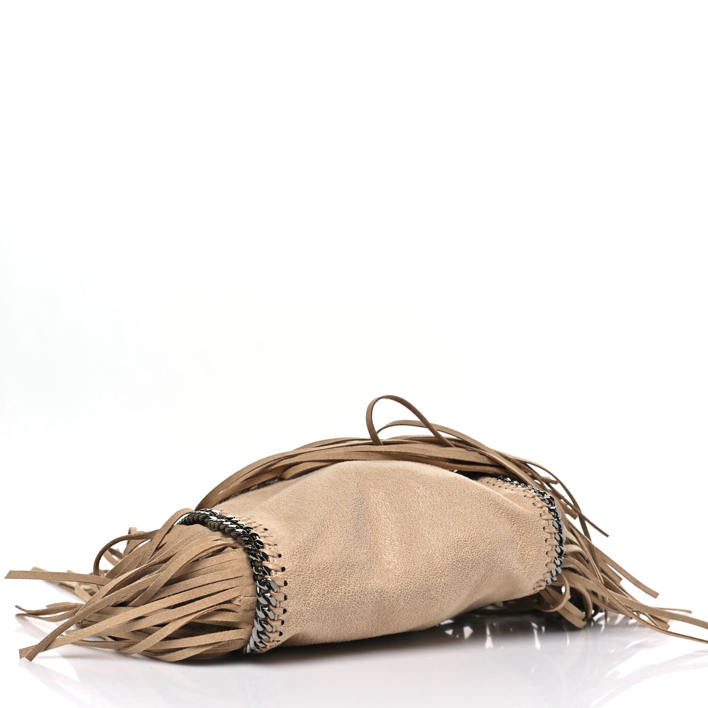Shaggy Deer Fringe Tiny Falabella Tote Powder