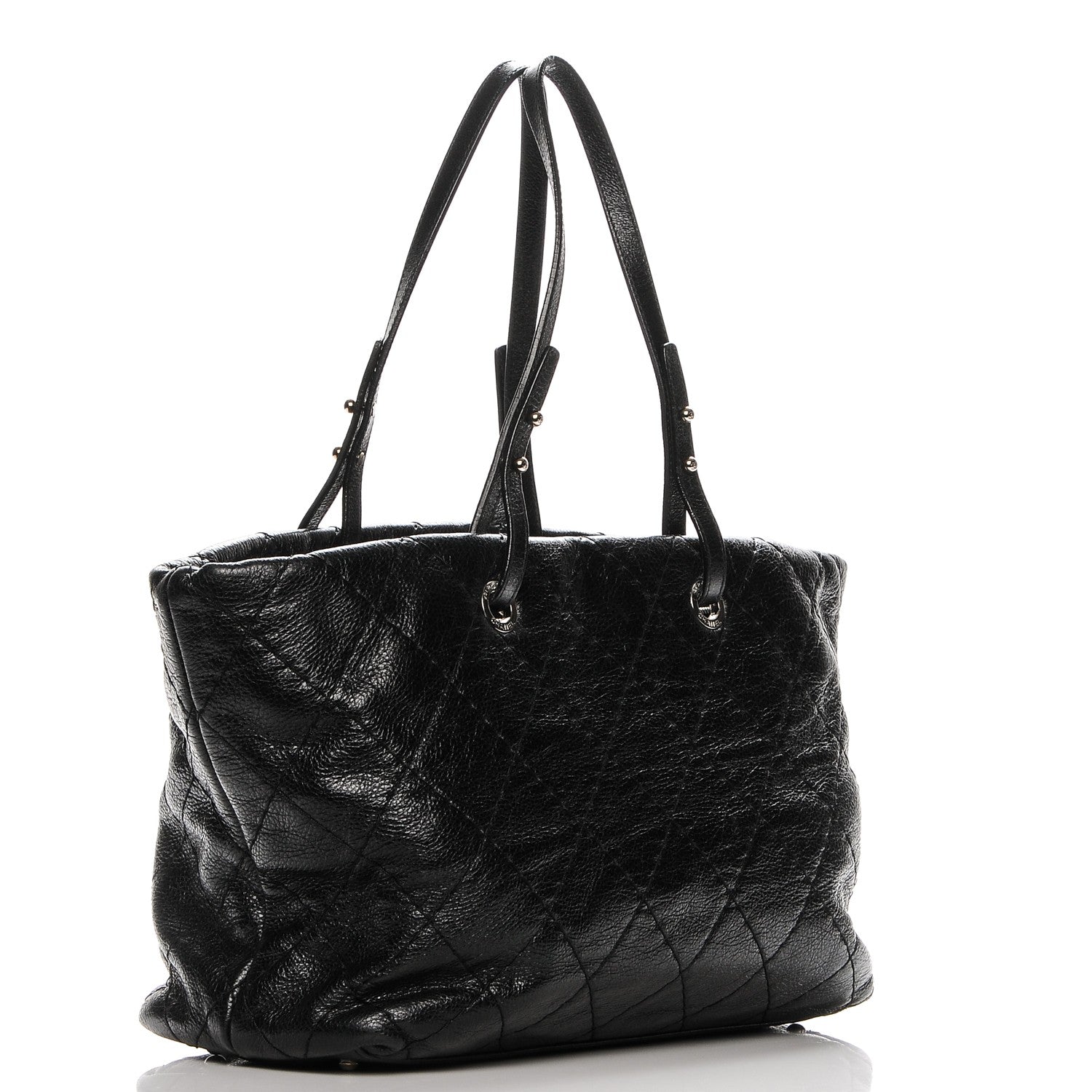 Chanel Glazed Calfskin Large On The Road Tote Black 3 of 7