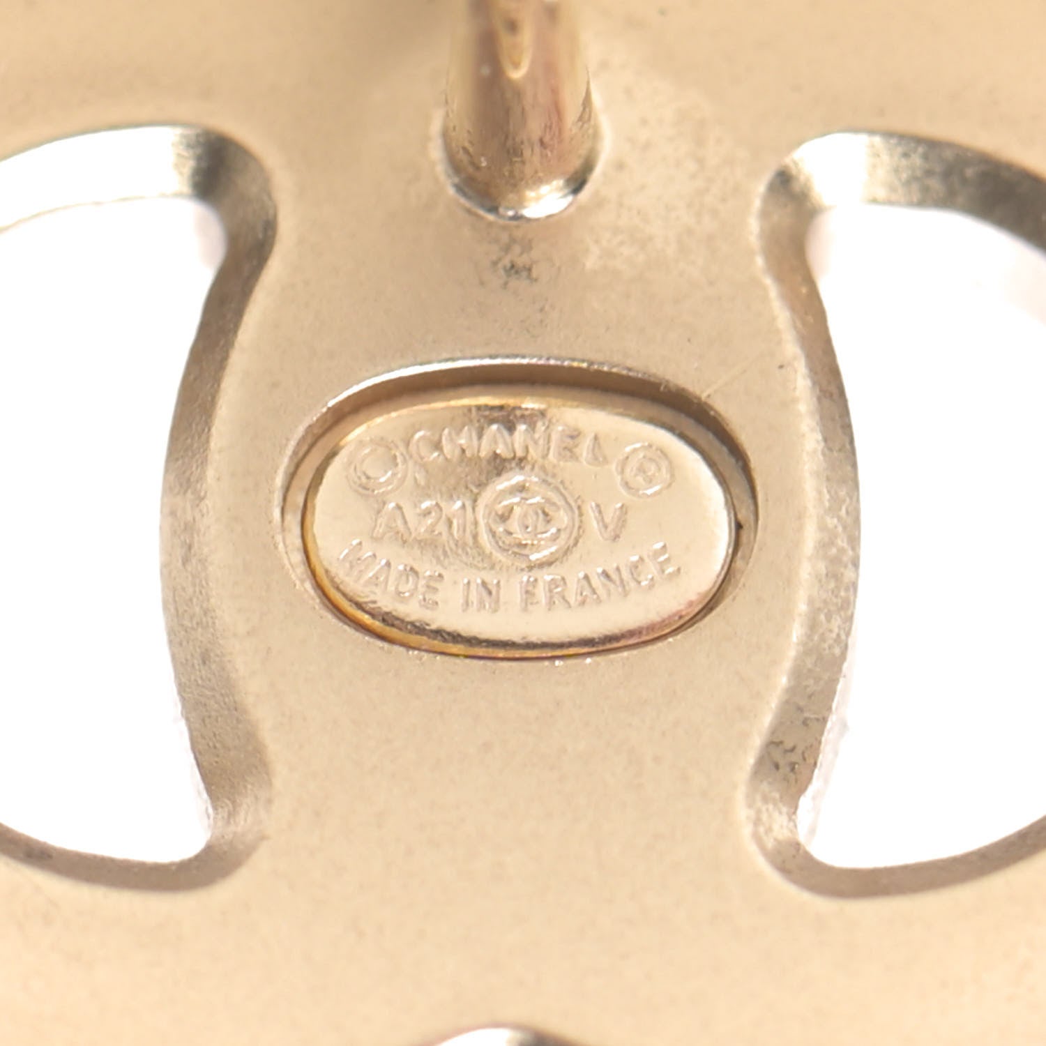 Chanel Crystal CC Earrings Gold 4 of 4