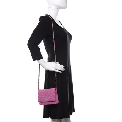 Chanel Lambskin Quilted Wallet On Chain WOC Purple 2 of 16