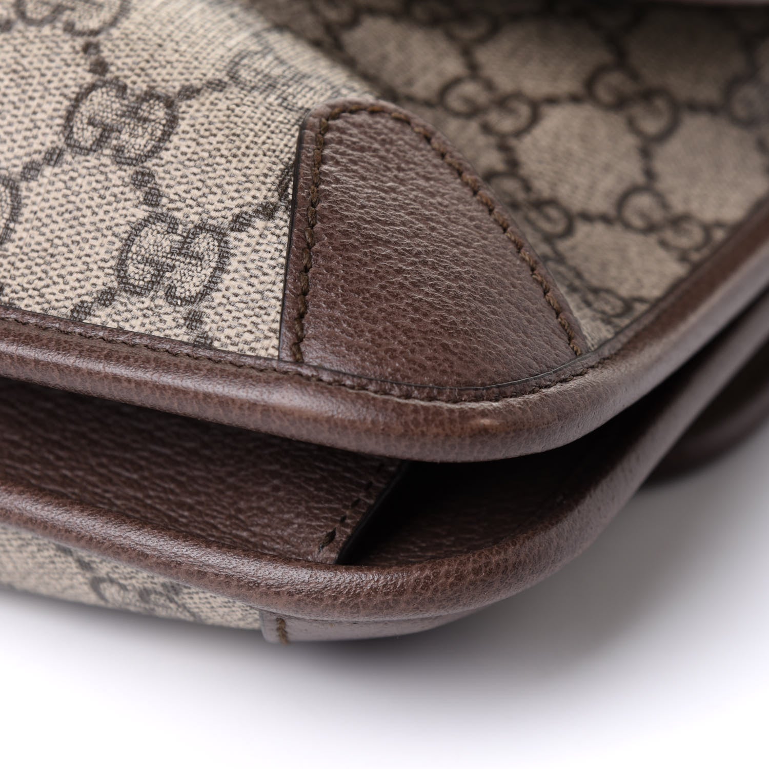 Gucci GG Supreme Monogram Web Small Neo Vintage Double Flap Messenger Bag Beige New Acero 11 of 12