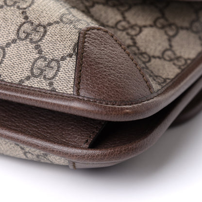 Gucci GG Supreme Monogram Web Small Neo Vintage Double Flap Messenger Bag Beige New Acero 11 of 12