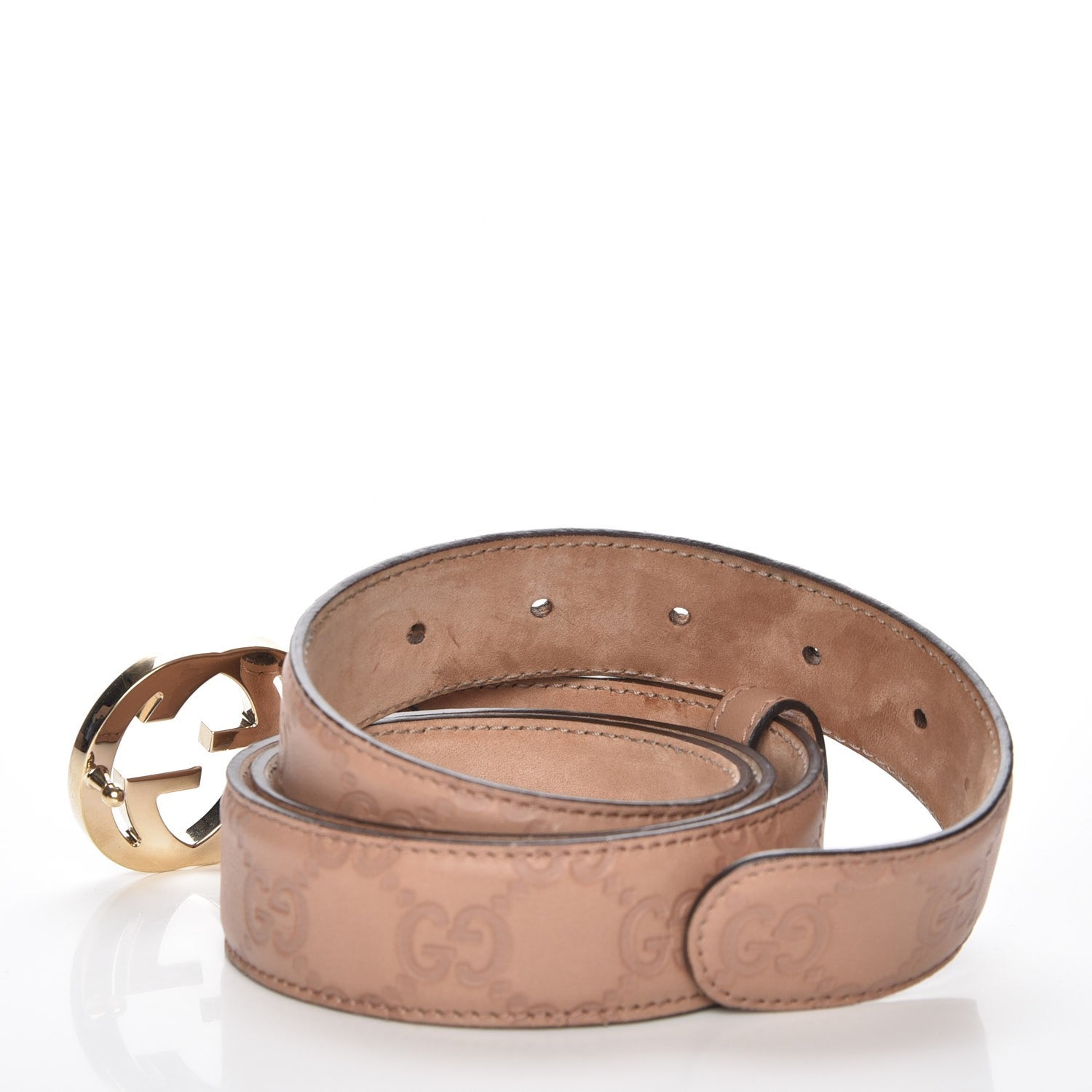 Gucci Guccissima Interlocking G Belt 90 36 Winter Rose 5 of 6