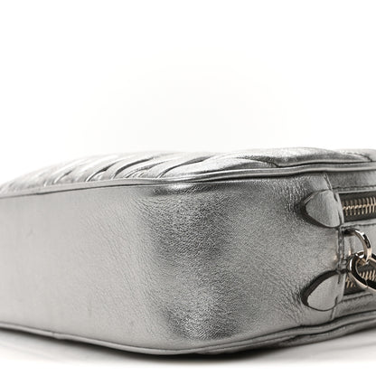 Miu Miu Metallic Nappa Matelasse Double Zip Pochette Clutch Cromo 10 of 10