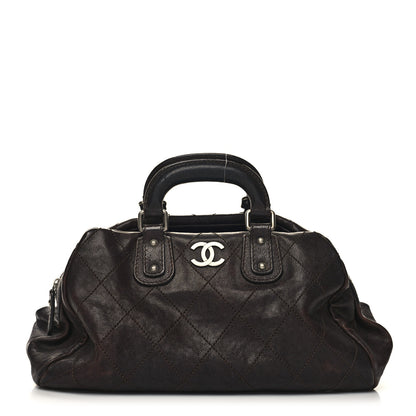 Chanel Caviar Quilted Bowler Tote Brown 1 of 15