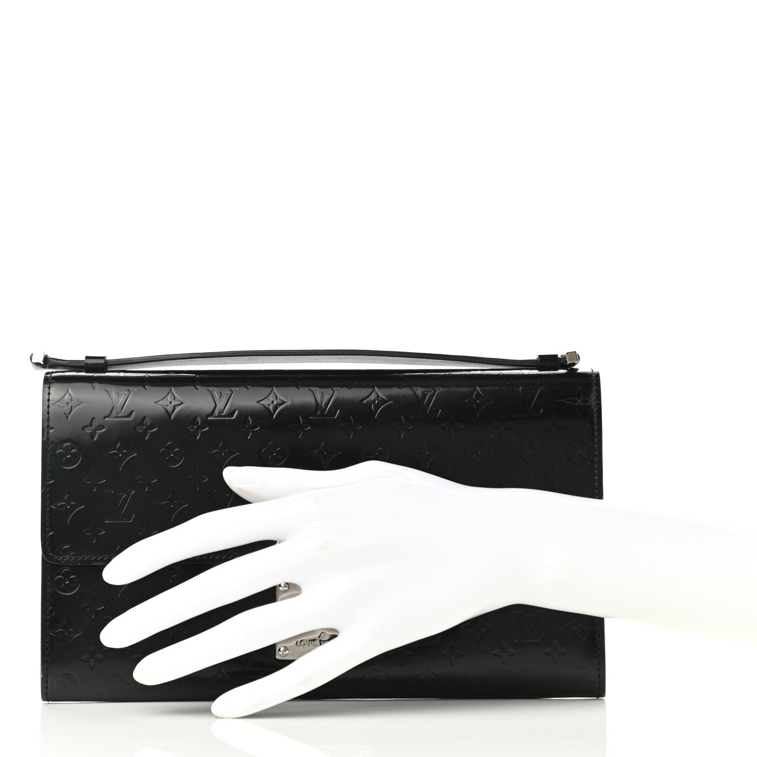 Louis Vuitton Monogram Glace Anouchka Pochette MM Black 2 of 9