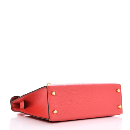 Hermes Epsom Mini Kelly Sellier 20 Rouge Tomate 5 of 29