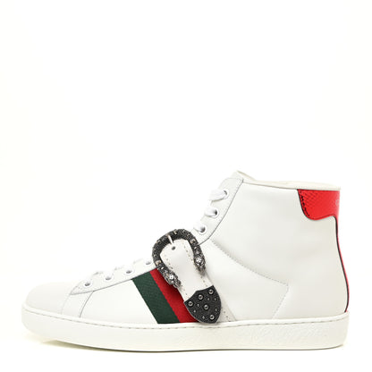 Gucci Calfskin Ayers Web Mens Dionysus High Top Sneakers 7 White 1 of 14
