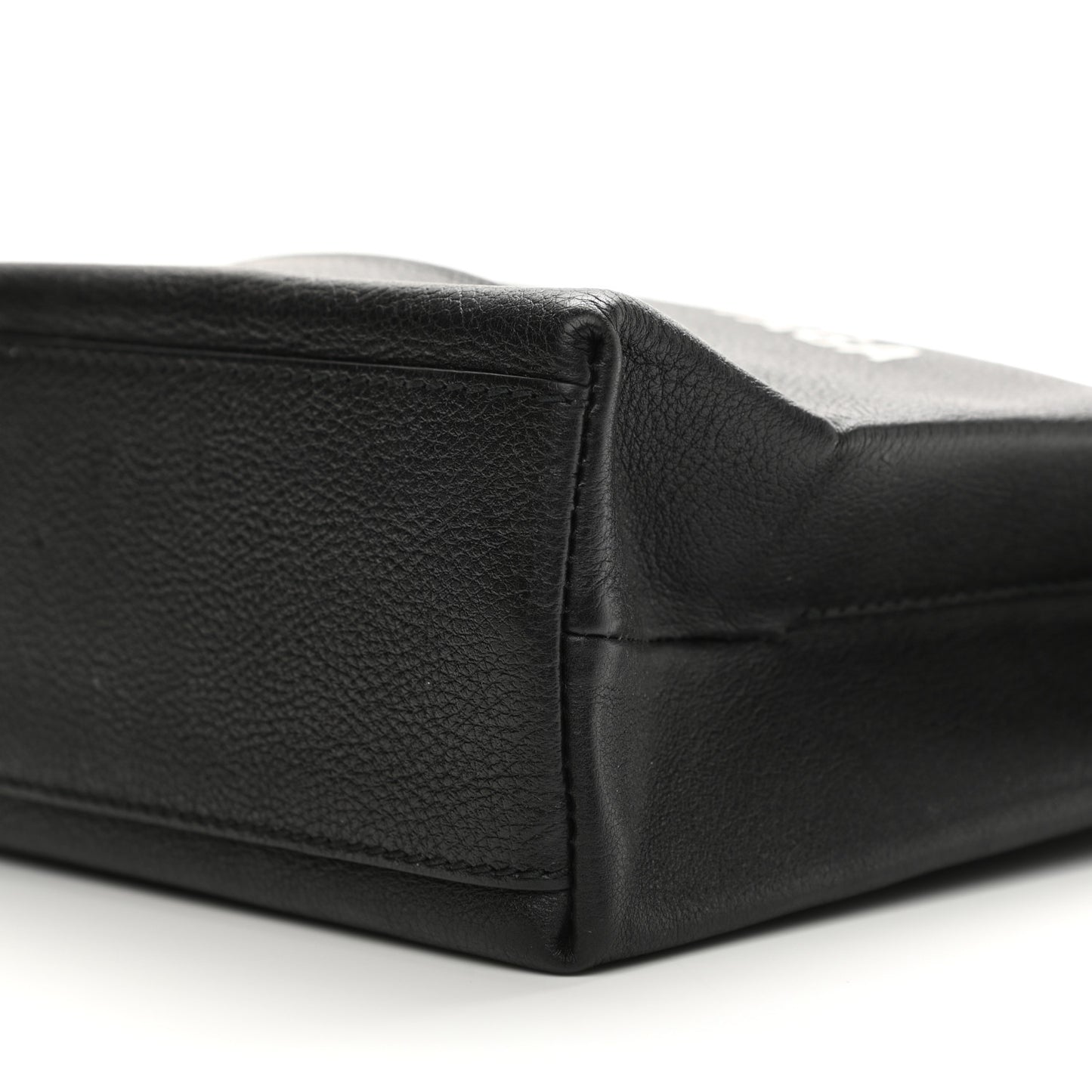 Calfskin Logo XXS Shopping Tote Black