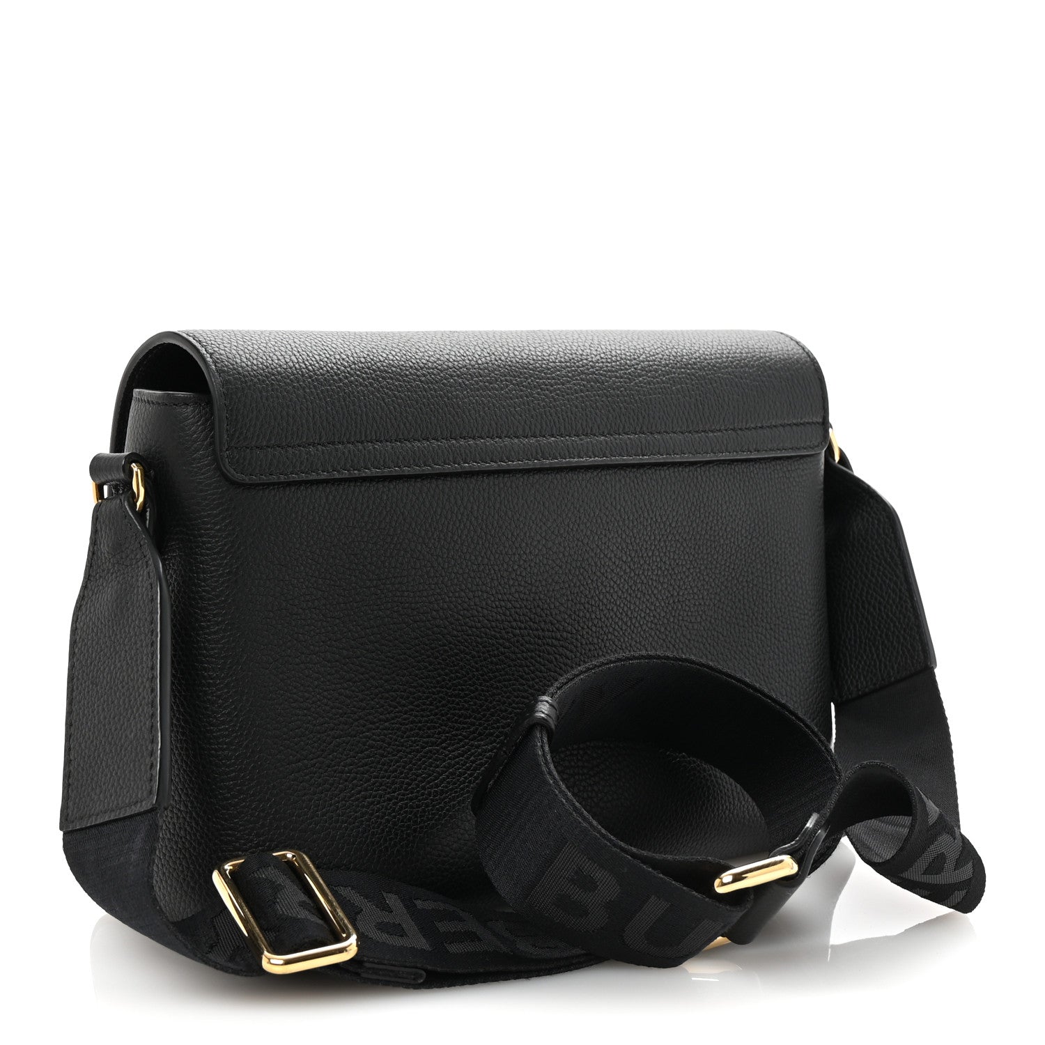 Burberry Grainy Calfskin Vintage Check Note Crossbody Bag Black 3 of 9