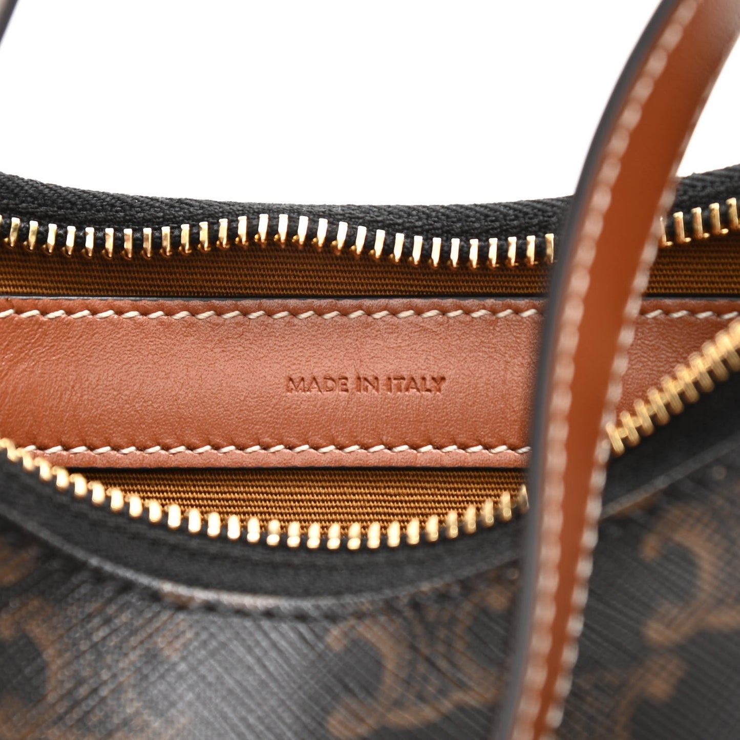 Triomphe Canvas Calfskin Ava Shoulder Bag Tan