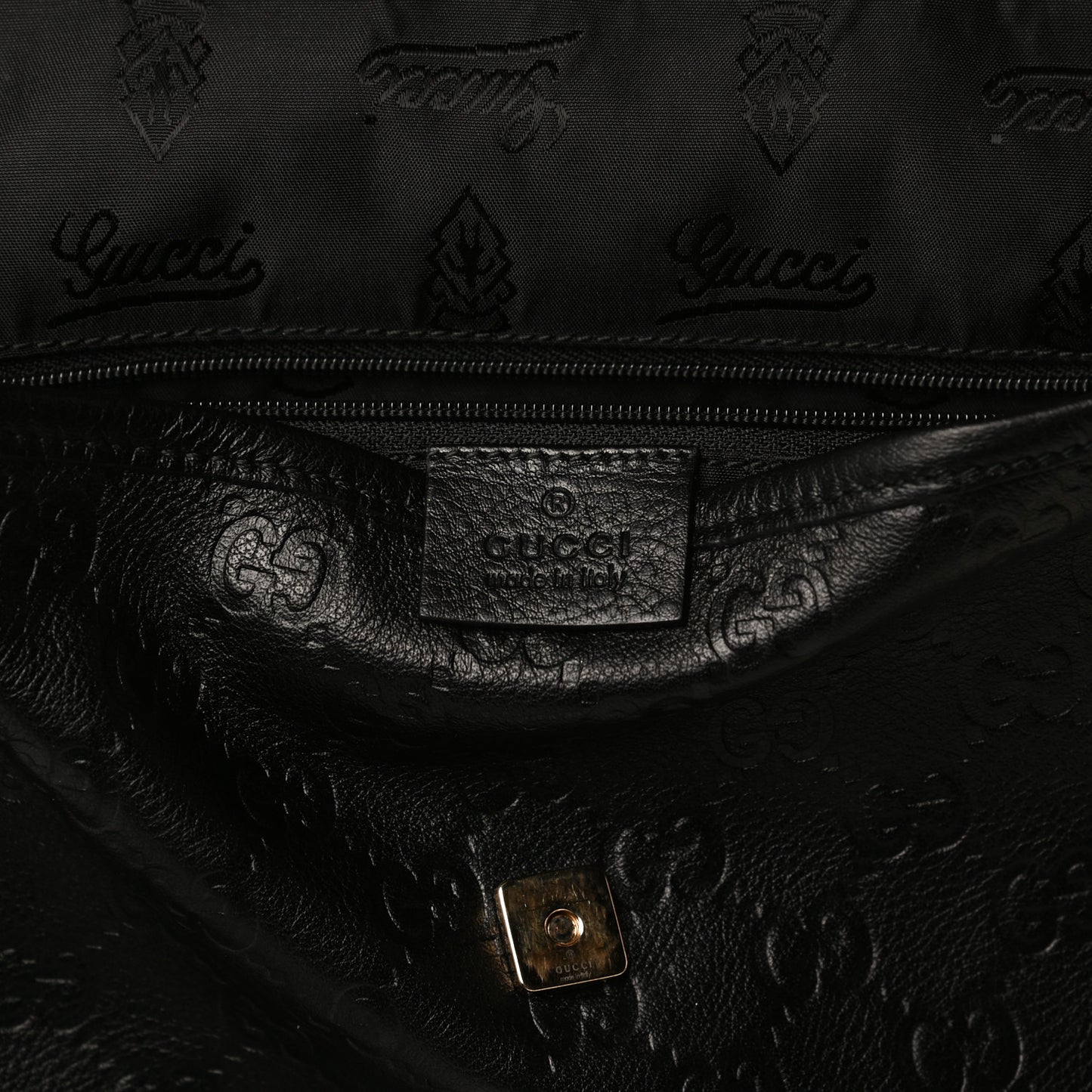 Guccissima Small Flap Messenger Bag Black