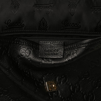 Gucci Guccissima Small Flap Messenger Bag Black 6 of 13