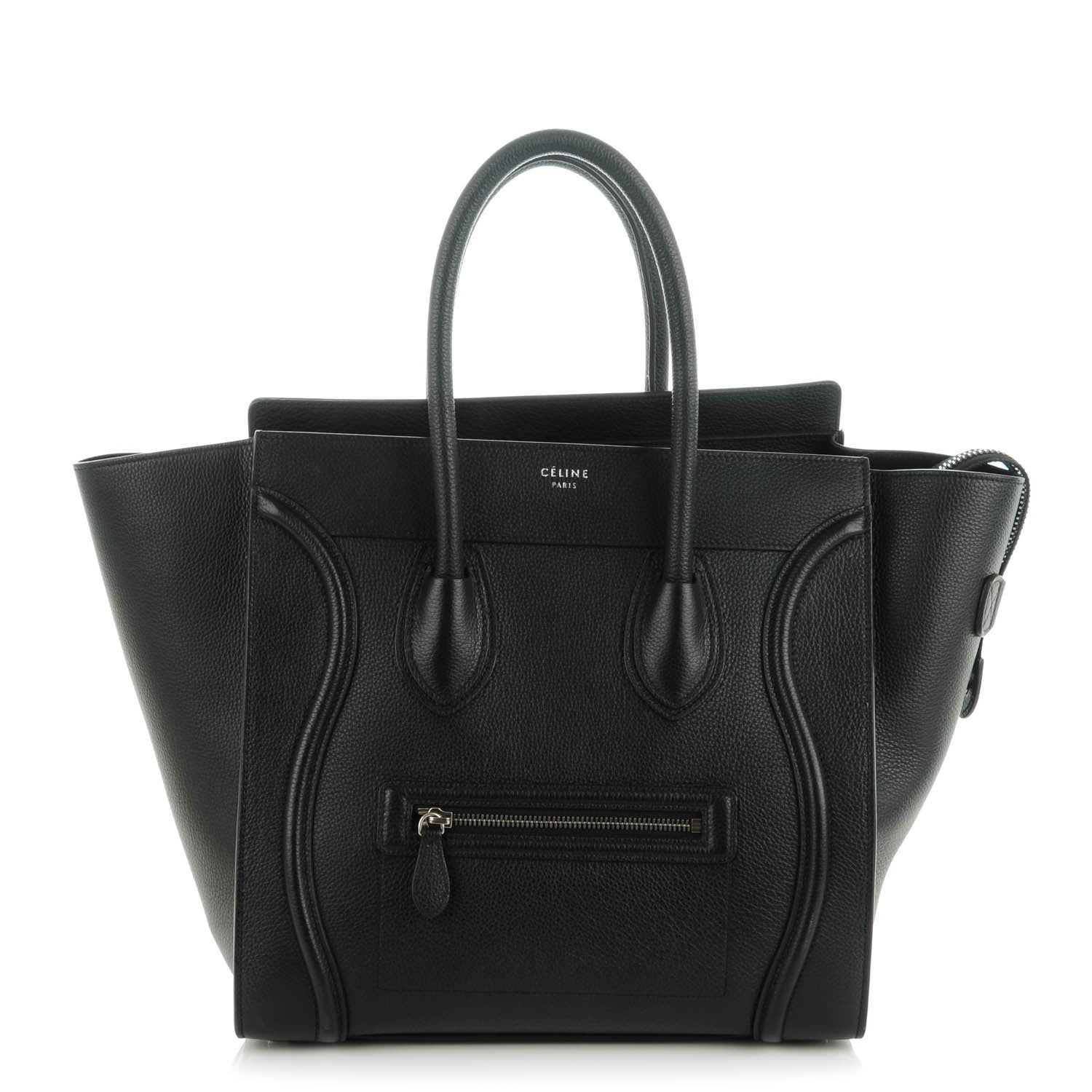 Celine Drummed Calfskin Mini Luggage Black 1 of 8