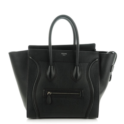 Celine Drummed Calfskin Mini Luggage Black 1 of 8