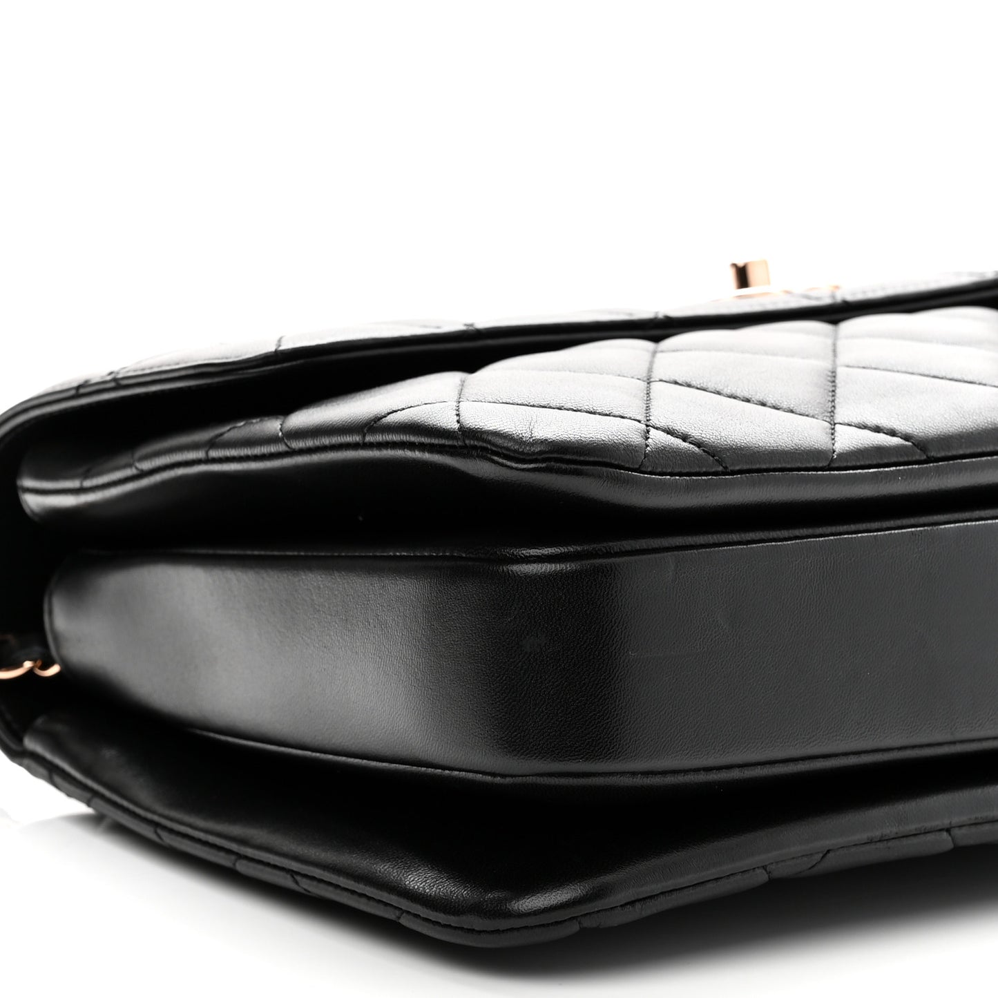 Lambskin Quilted Medium Trendy CC Flap Dual Handle Bag Black