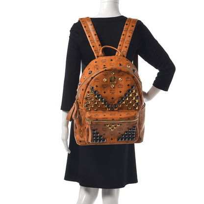 MCM Visetos Studded Medium Stark M Backpack Cognac 2 of 11
