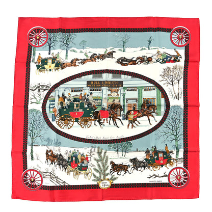 Hermes Silk L'hiver En Poste Rouge 1 of 4