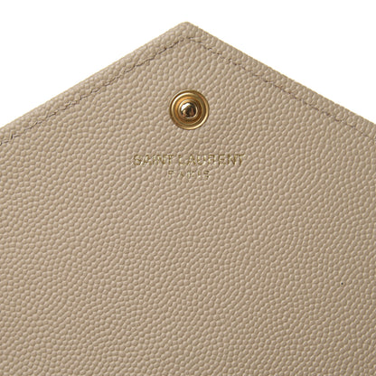 Saint Laurent Grain De Poudre Matelasse Chevron Monogram Chain Wallet Nude Powder 7 of 9
