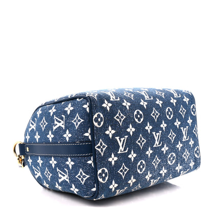 Louis Vuitton Monogram Jacquard Denim Speedy Bandouliere 25 Bleu 4 of 12