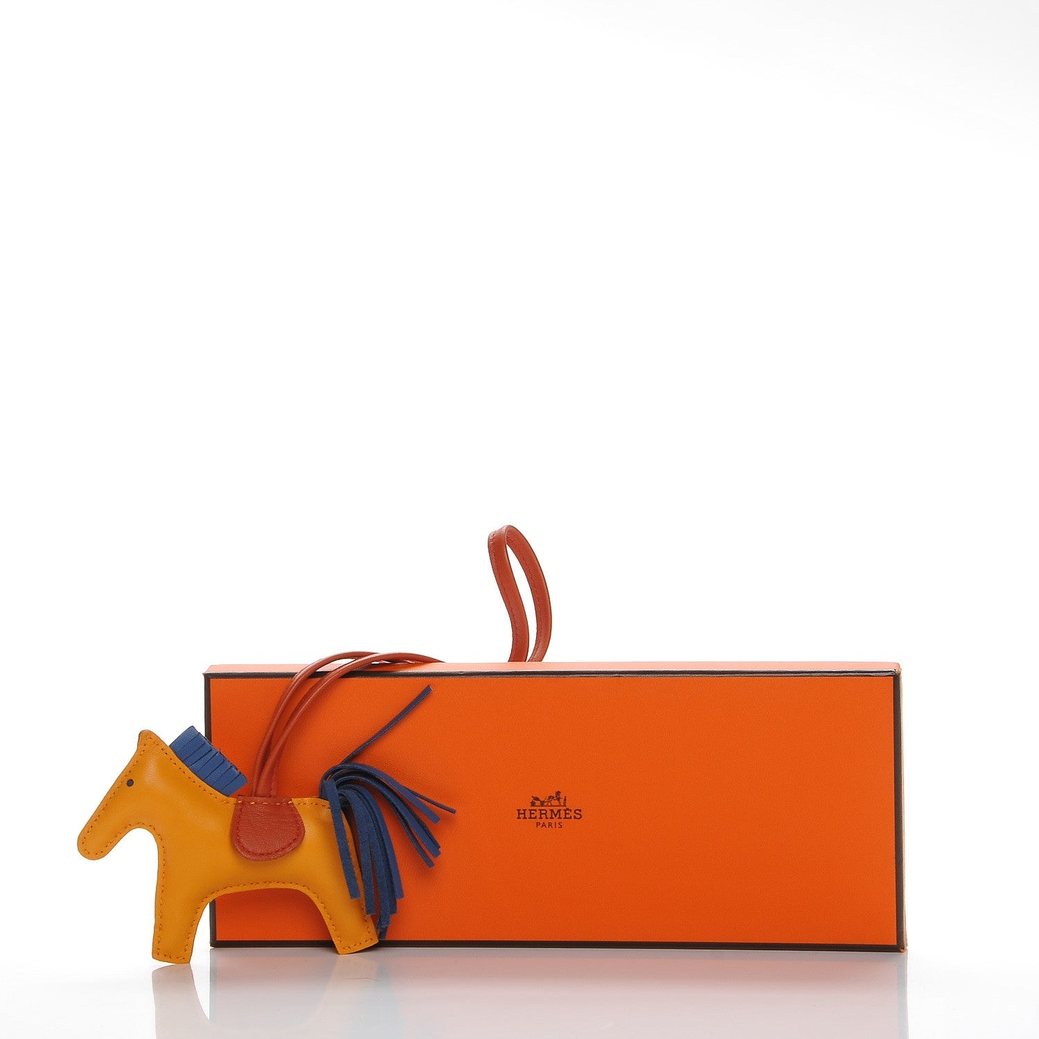 Hermes Milo Lambskin Grigri Rodeo Horse Bag Charm PM Jaune D'Or Bleu Agate Cornaline 4 of 4