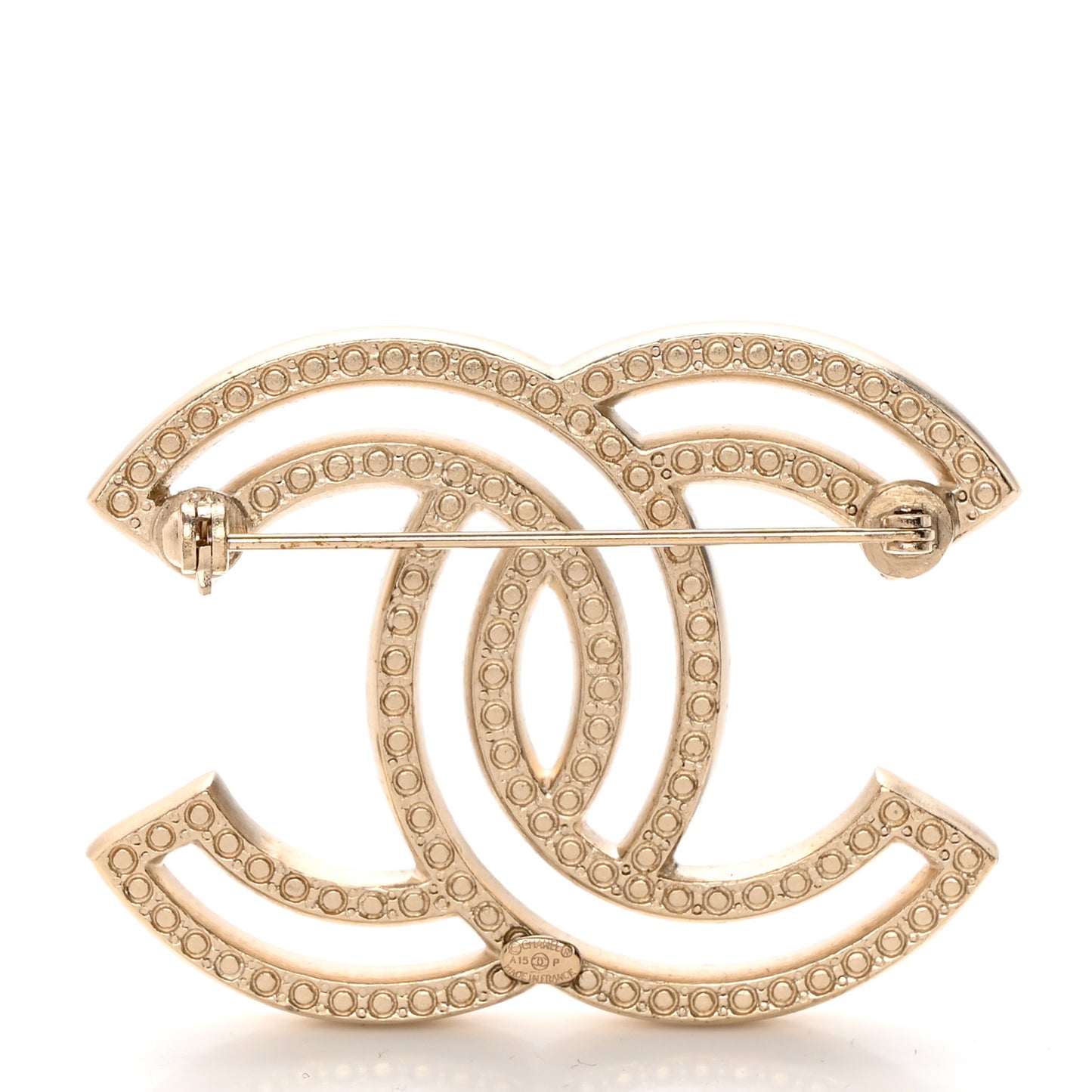 Crystal CC Brooch Light Gold