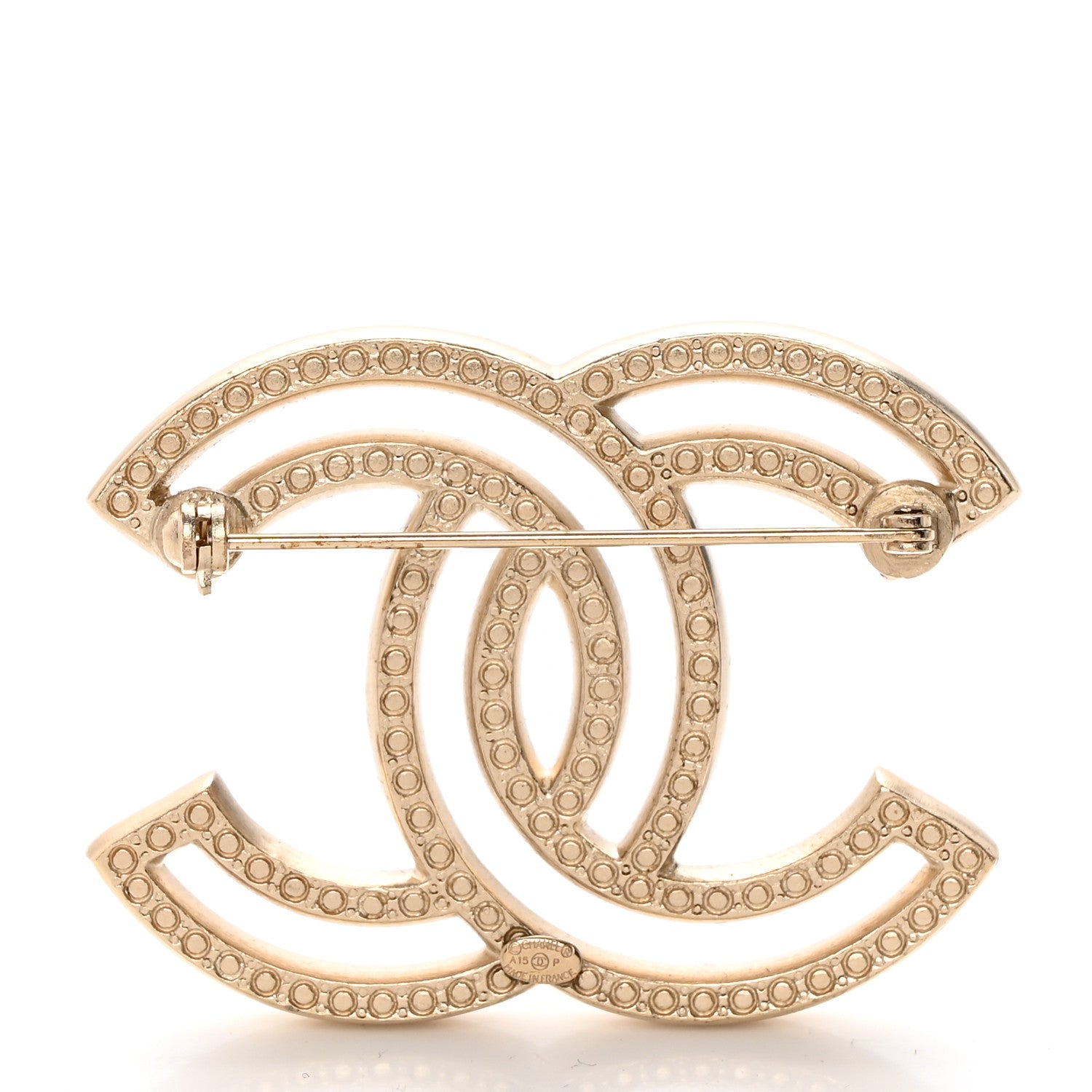 Chanel Crystal CC Brooch Light Gold 3 of 4
