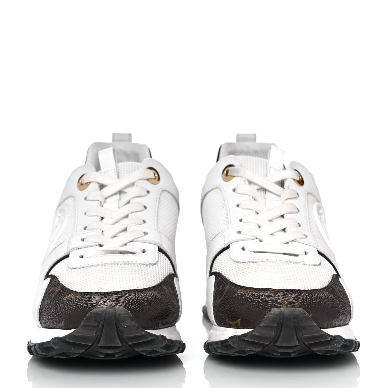 Louis Vuitton Calfskin Monogram Run Away Sneakers 36 White 2 of 9