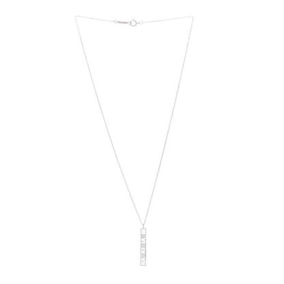 Tiffany Sterling Silver Atlas Bar Pendant Necklace 3 of 6