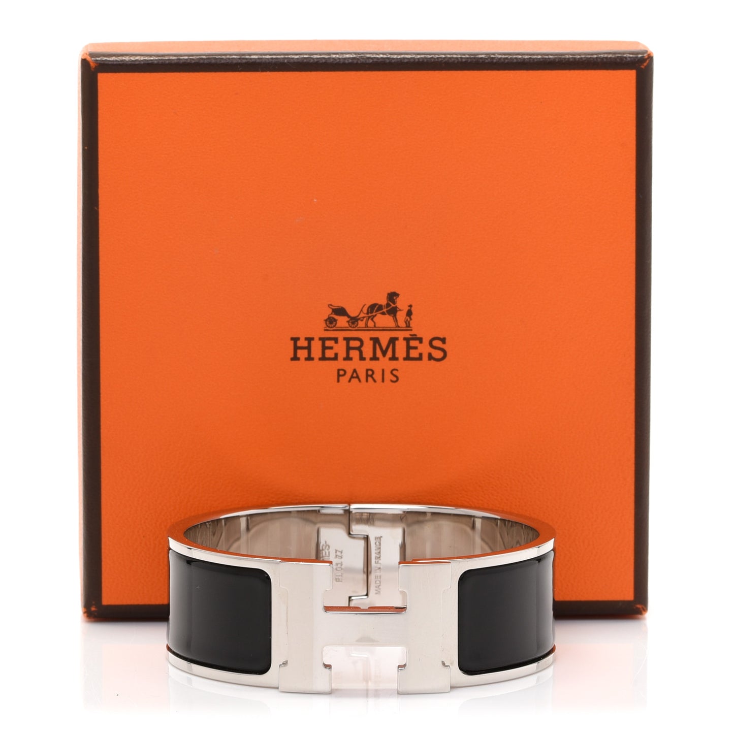 Enamel Wide Clic Clac H Bracelet PM Black