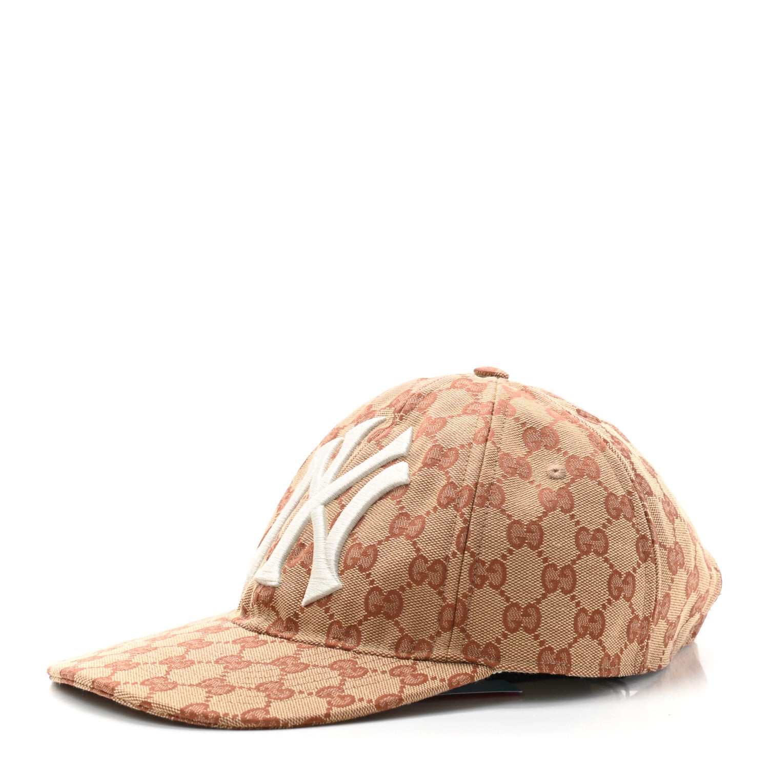 Gucci X MLB Monogram NY Yankees Baseball Hat 57-61 Beige Ruggine 2 of 10