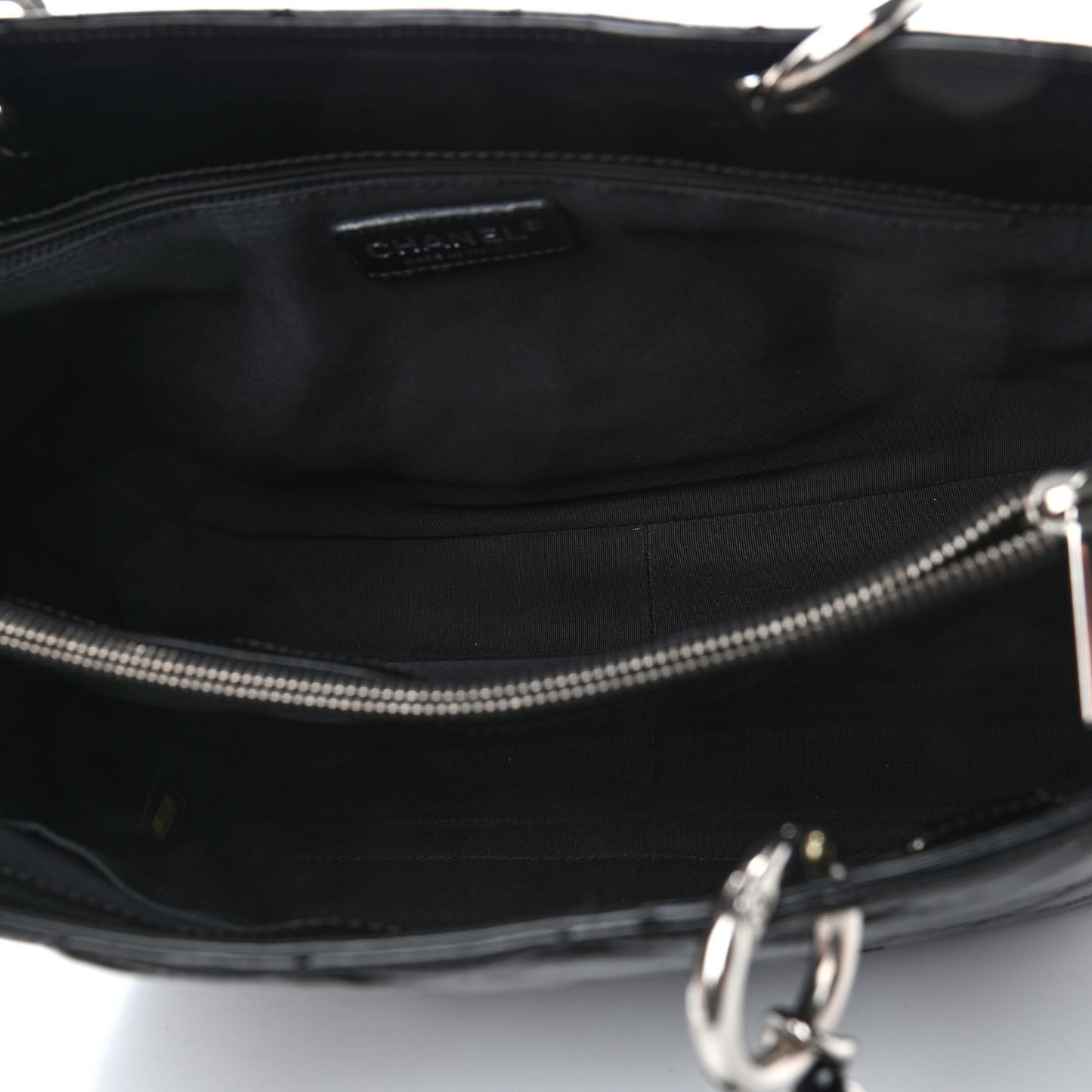 Patent Quilted Grand Shopping Tote GST Black