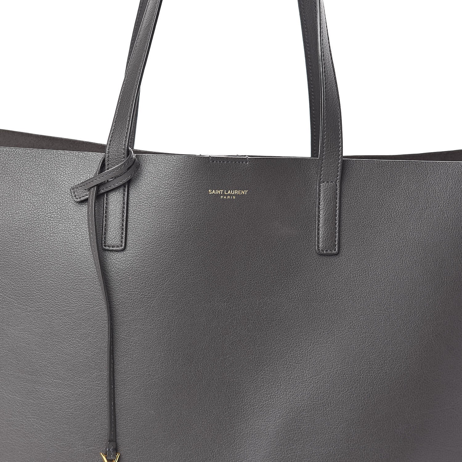 Saint Laurent Calfskin Large Shopping Tote Dark Grey 8 of 10