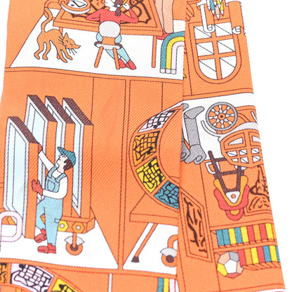 Hermes Silk La Maison des Carres Twilly Orange Capucine Rose 4 of 4