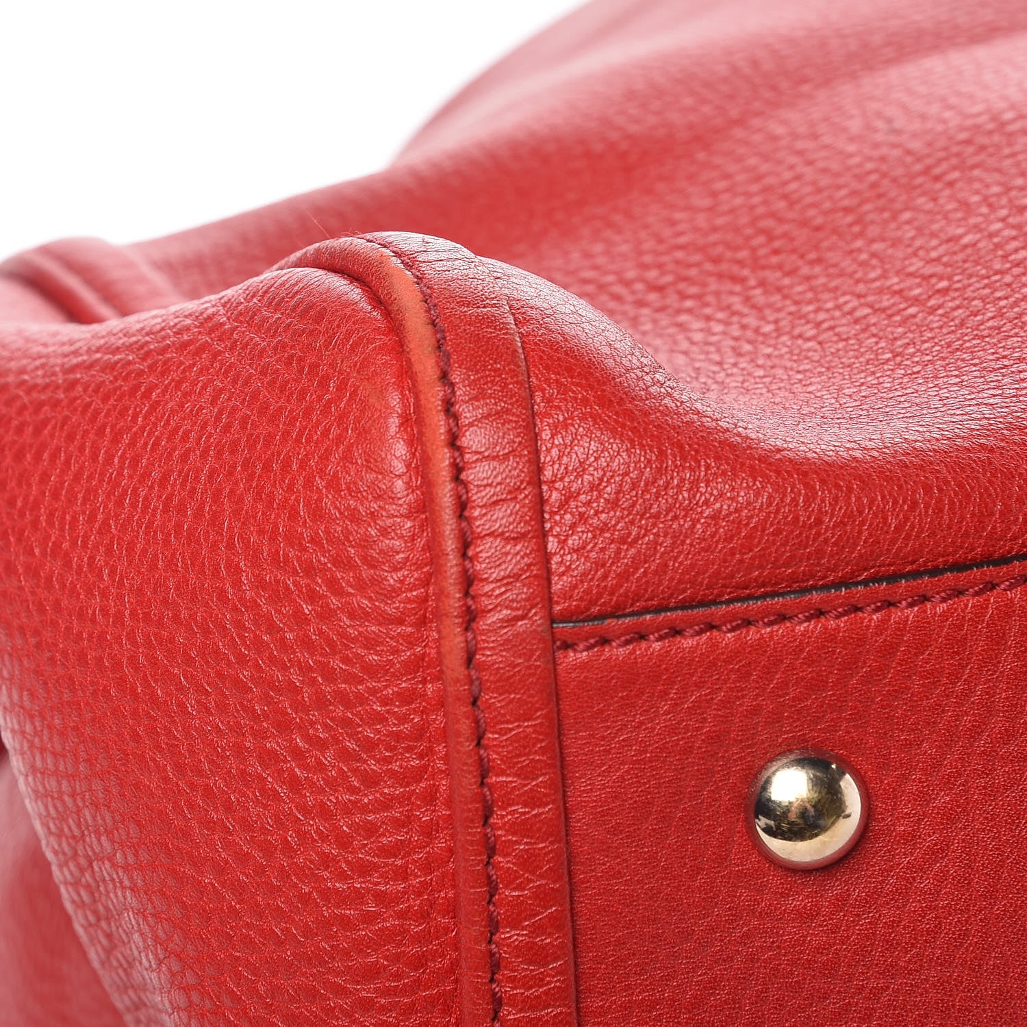 Gucci Pebbled Calfskin Large Soho Shoulder Bag Red 11 of 16
