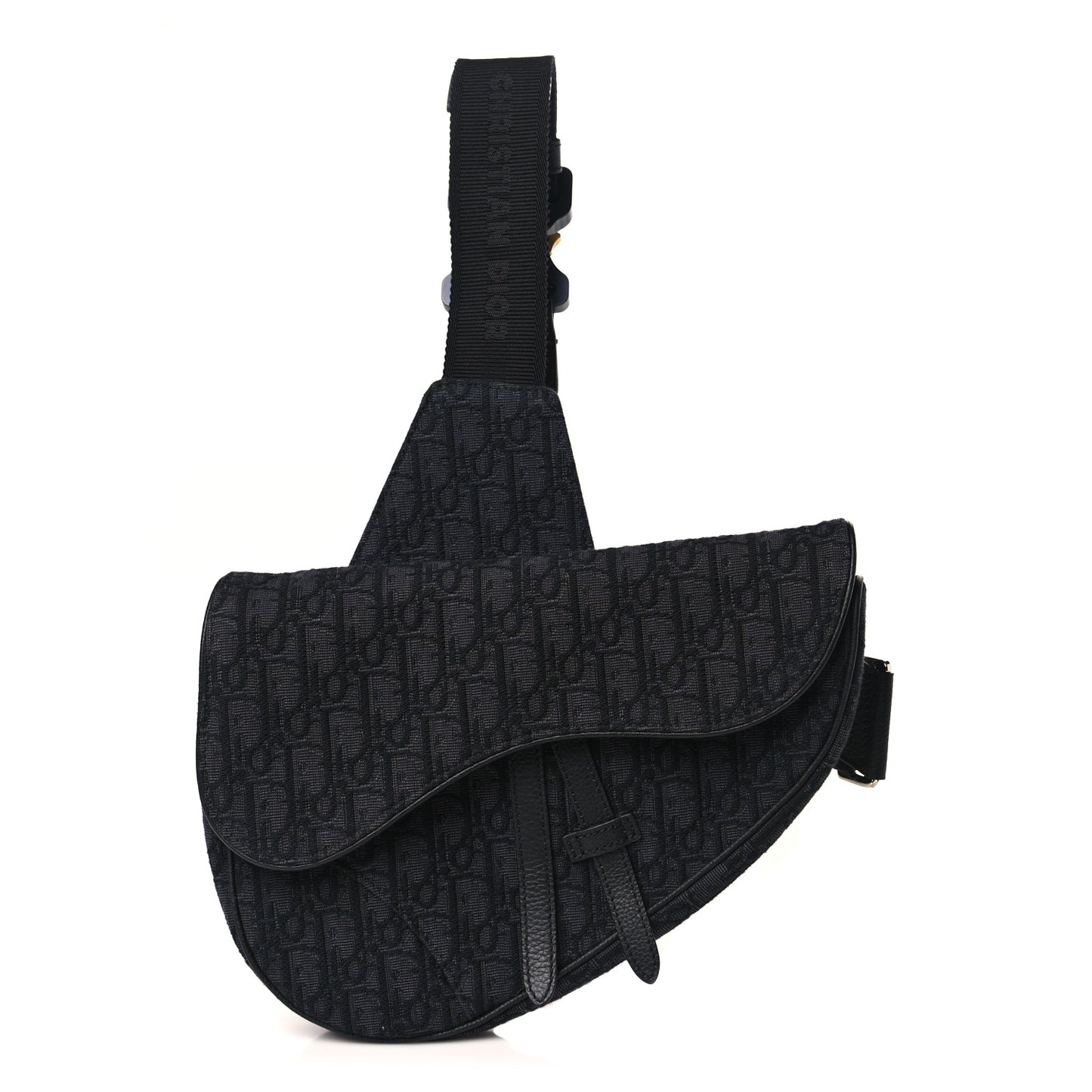 Oblique Mens Saddle Bag Black Blue