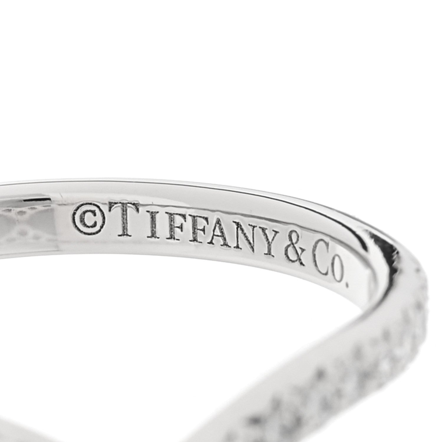 Tiffany Platinum Diamond Soleste V Band Ring 53 6.5 4 of 5
