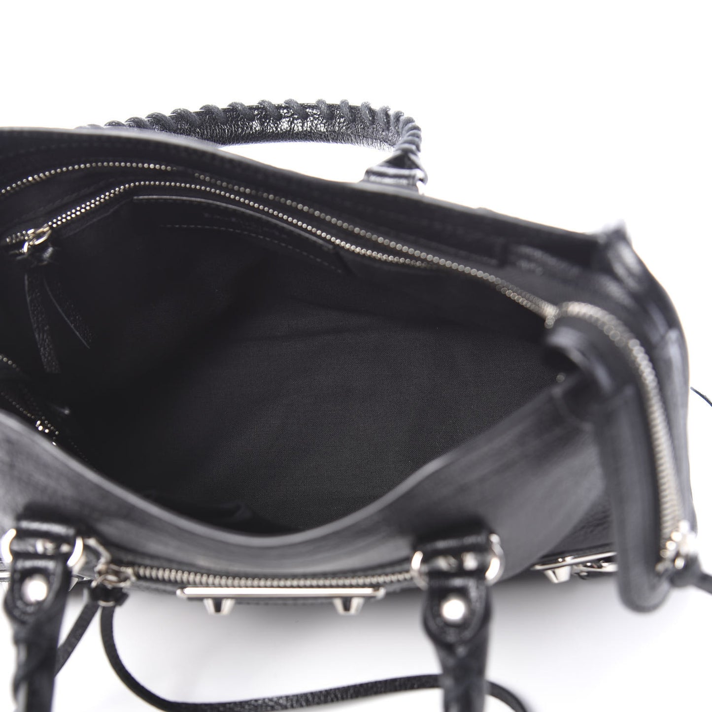 Chevre Silver Metallic Edge Hardware S City Black