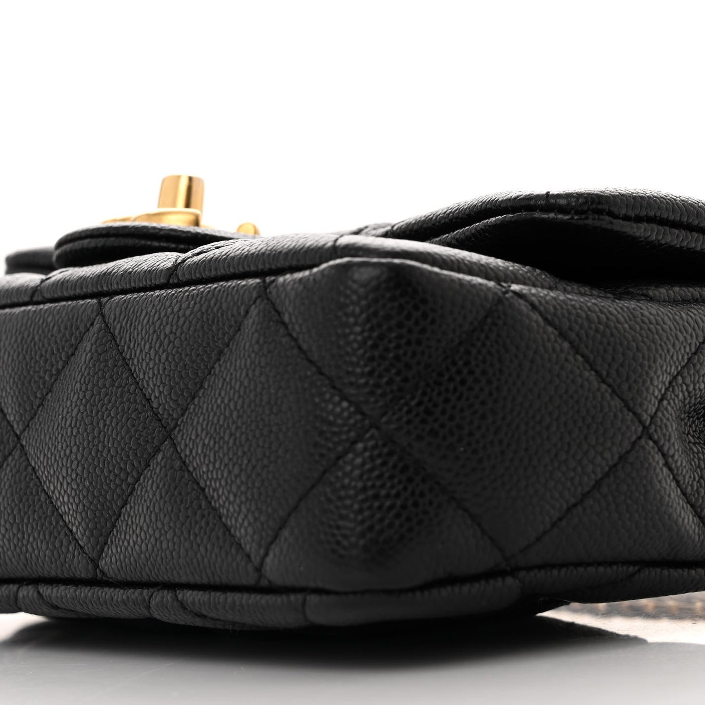 Caviar Quilted Mini Sweetheart Rectangular Flap Black