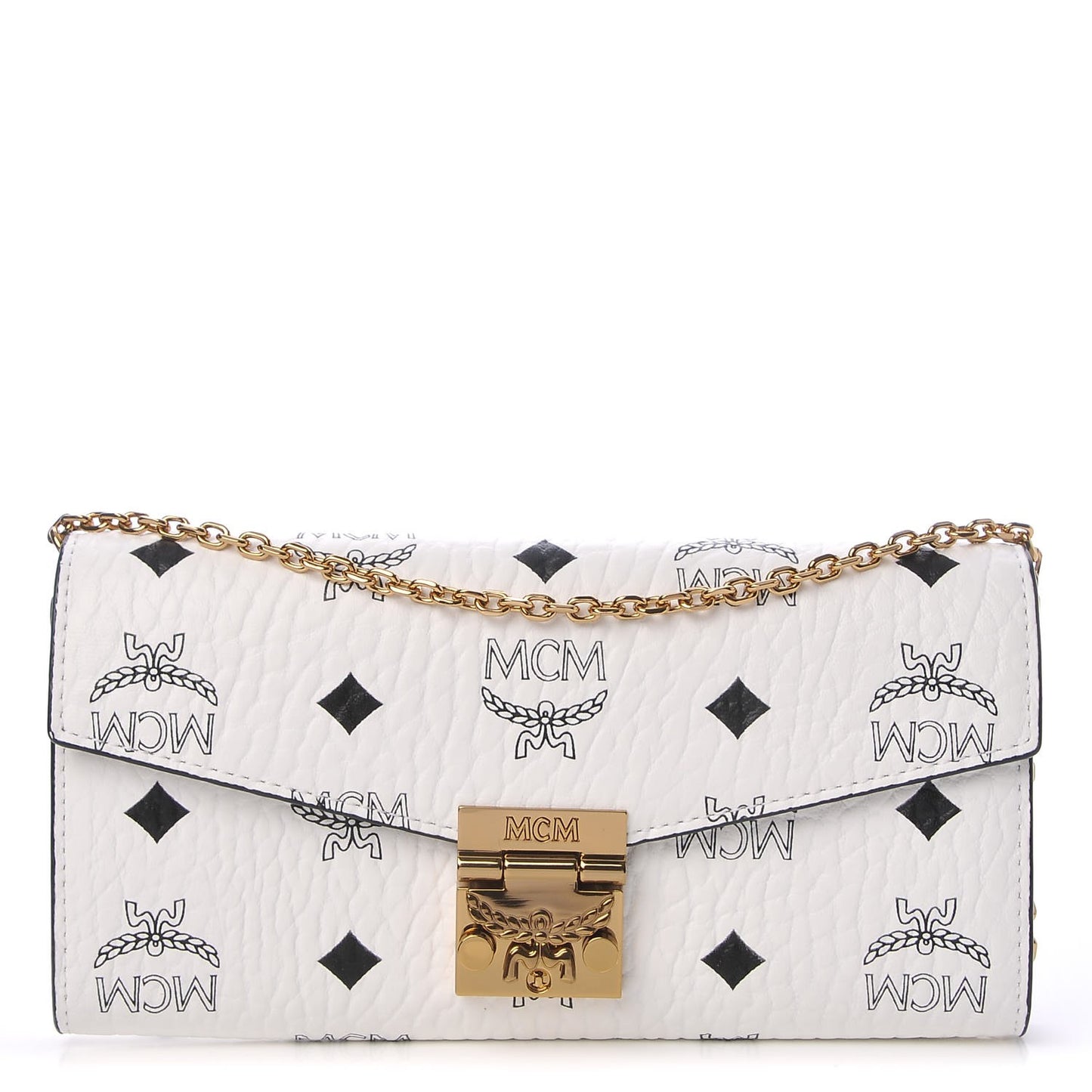 Visetos Large Patricia Wallet On Chain White