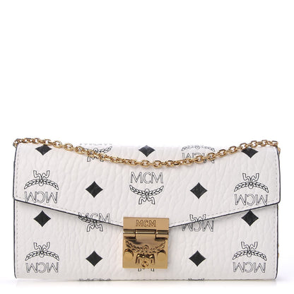 MCM Visetos Large Patricia Wallet On Chain White 1 of 10