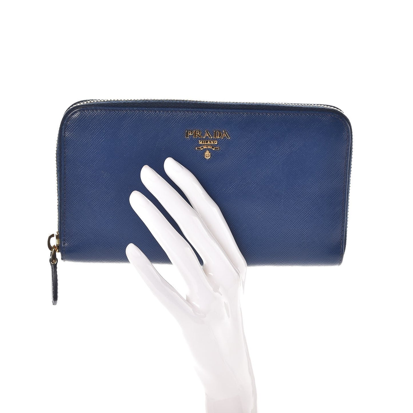 Saffiano Metal Zip Around Wallet Bleuette