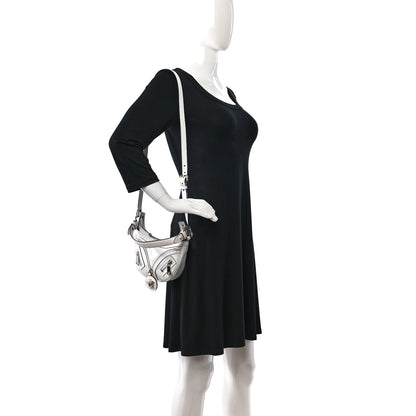 Versace Calfskin Mini Repeat Zip Hobo White 2 of 8