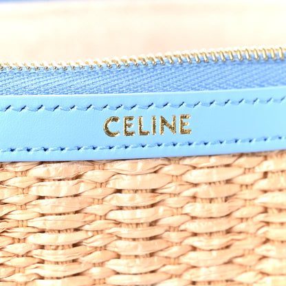 Celine Raffia Small Pouch With Strap Sky Blue 7 of 9