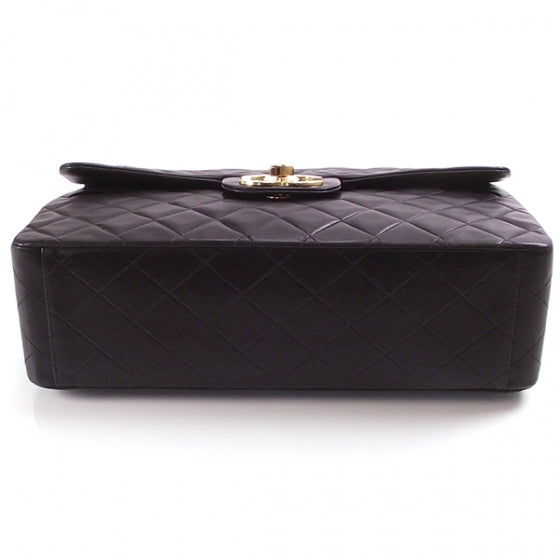 Chanel Vintage Leather Jumbo Classic Flap Black 4 of 13