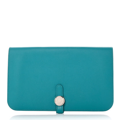 Hermes Swift Dogon Duo Wallet Turquoise 1 of 16