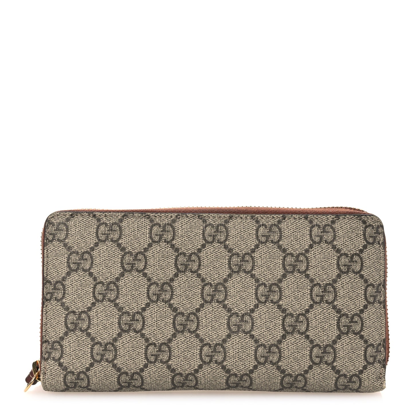 GG Supreme Monogram Cuoio Toscano Zip Around Wallet Beige Ebony Cuir